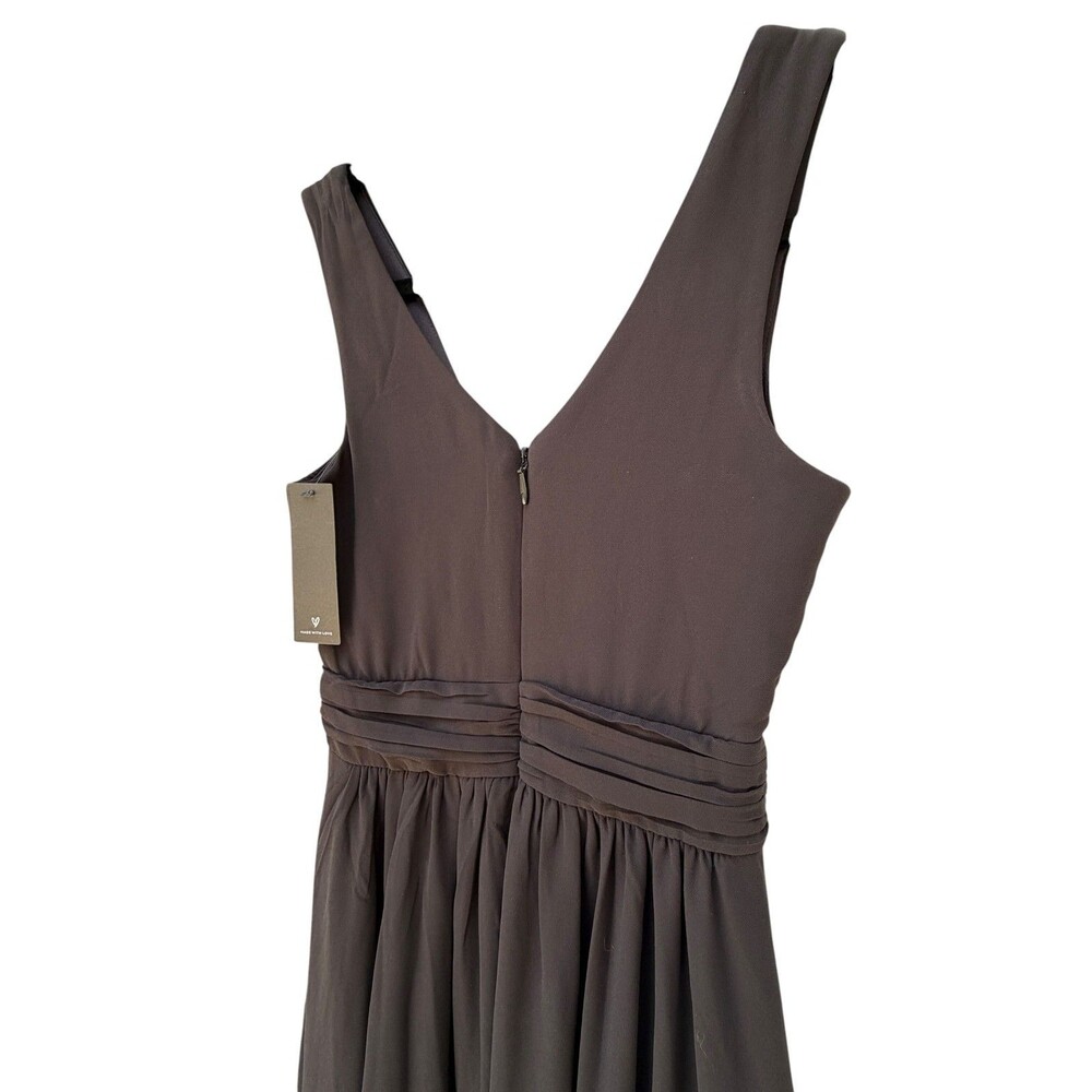 Lulus Heavenly Hues Chiffon Maxi Dress Black Formal Bridesmaid Gown NWT XXS - Picture 7 of 10